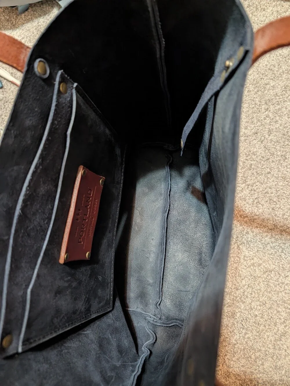 EUC Portland Leather Blue Medium Tote